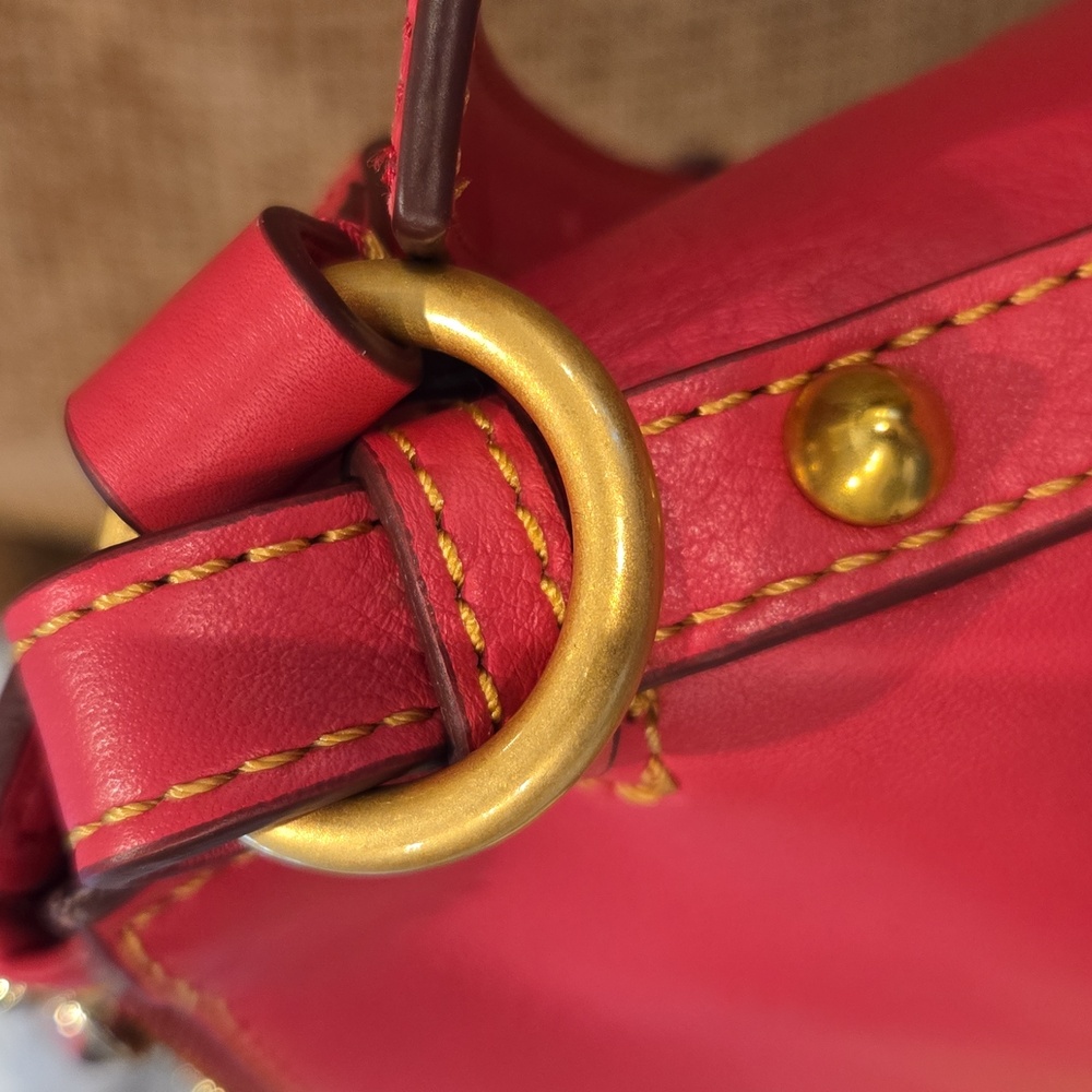 Dooney & Bourke Selina Fuchsia Florentine Leather Crossbody Bag - Picture 16 of 16